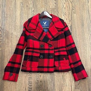 American Eagle Outfitters Red Plaid Jacket